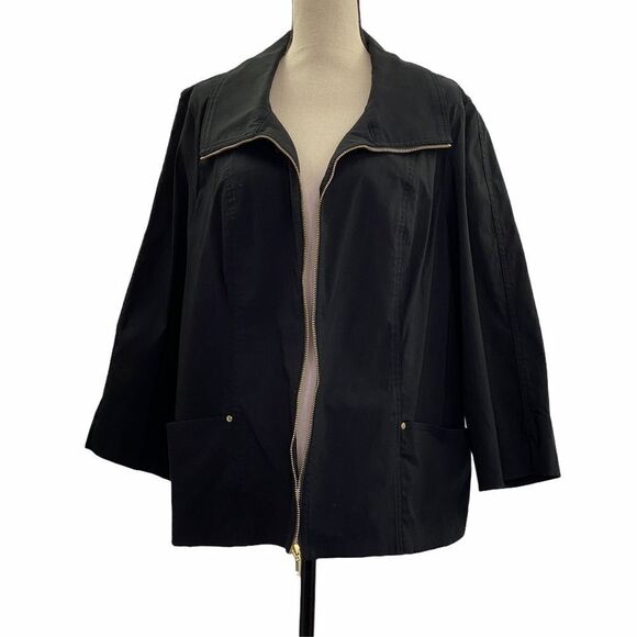 ATTYRE Woman Full Zip Black Jacket Size 1x Nwt - Picture 1 of 10